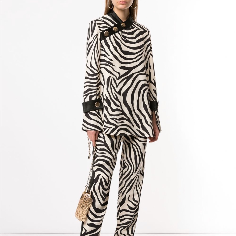 Layeur Anna Mary button placket top Zebra print - 38 F